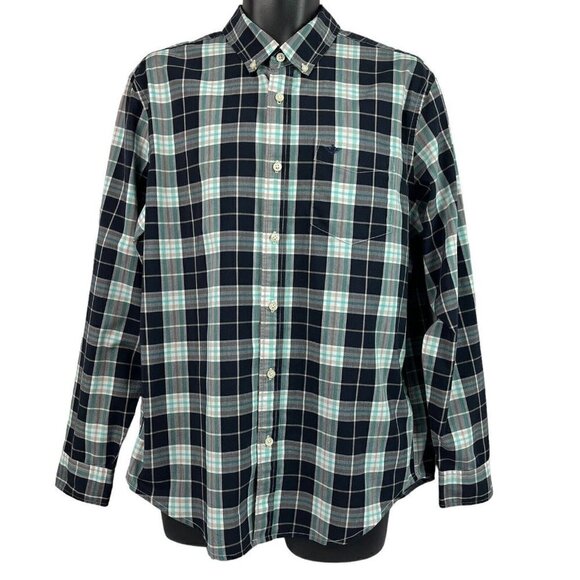Dockers Mens Classic Fit Shirt Black Plaid Long Sleeve Large - Picture 1 of 10